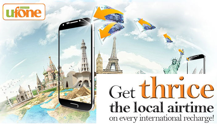 Ufone Internatio​nal Recharge Offer - Get 200% Extra Airtime