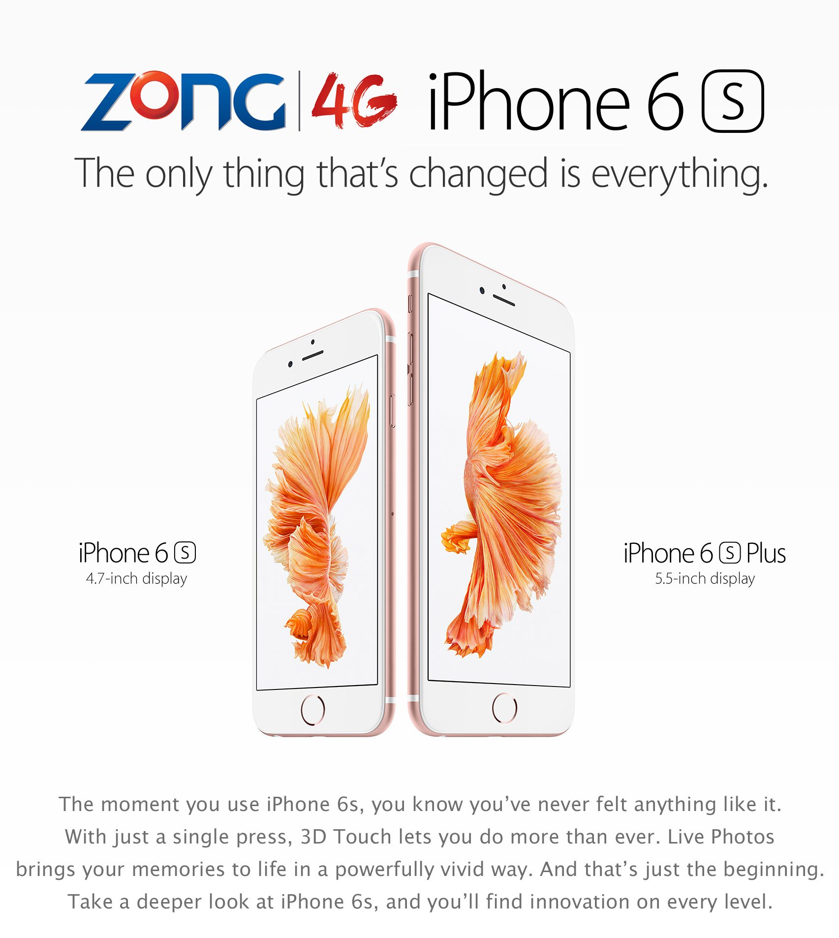 Zong Launches Pre-Ordering of iPhone 6s & 6s Plus in Pakistan