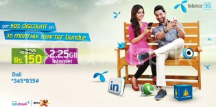 Telenor 3G Starter Bundle – Brings 2GB 3G Data for Rs. 150/Month