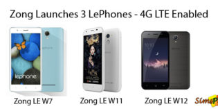 Zong 3 LePhone 4G Smartphones in Pakistan